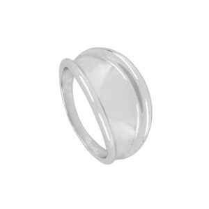 Anillo plata onda 12mm - Snow rodiada