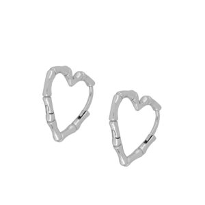 Aro corazon tronquitos plata 925 - Heart rodiada