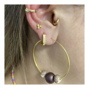 Aros plata 925 con bolas de resinas – Tropical foto Aros plata 925 con bolas de resinas - Tropical foto