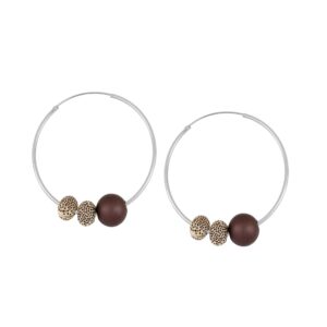 Aros plata 925 con bolas de resinas - Tropical rodiada
