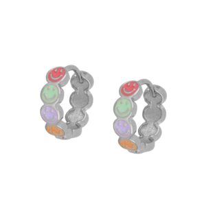Aros plata smiles colores 13mm rodiada Aros plata smiles colores 13mm rodiada