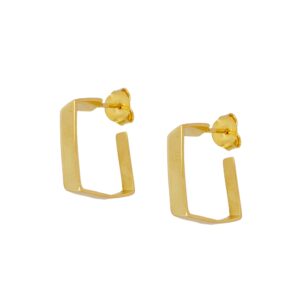 Aros rectangulares abiertos plata – Orion bañada oro Aros rectangulares abiertos plata - Orion bañada oro