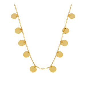 Collar plata 10 mini charms plaquitas bañada oro Collar plata 10 mini charms plaquitas bañada oro