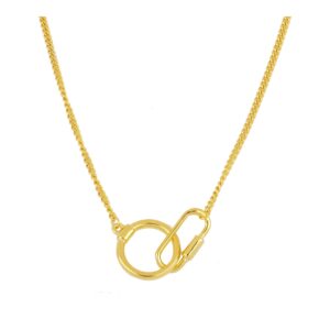 Collar plata 925 motivo redonda y mosqueton – Argentia bañada oro Collar plata 925 motivo redonda y mosqueton - Argentia bañada oro