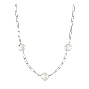 Gargantilla eslabones plata perlas 12mm Gargantilla eslabones plata perlas 12mm
