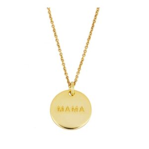 Gargantilla plata charm Mama 12mm bañada oro