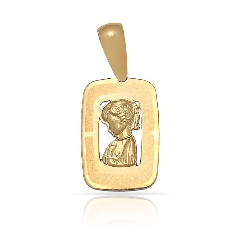 Medalla Virgen niña oro 18kl rectangulo - 10x16mm Medalla Virgen niña oro 18kl rectangulo - 10x16mm