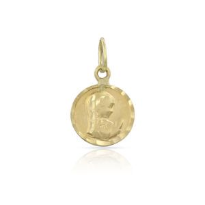 Medalla de lenteja oro 18kl Virgen niña - 8mm