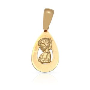 Medalla gotita Oro 18kl virgen niña 9x16mm