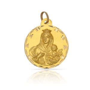 Medalla oro 18kl virgen de Carmen 19mm