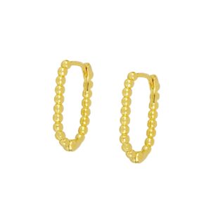 Pendienta aro bolitas plata 2mm - Atalanta bañada oro