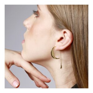 Pendientes aro plata hombre y luna - Moonlight foto