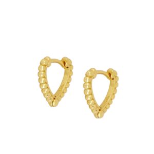 Pendientes aro plata tringulo bolitas 13mm - Palkia bañada oro