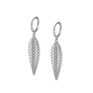 Pendientes largos hojas plata 30mm – Nature rodiada Pendientes largos hojas plata 30mm - Nature rodiada