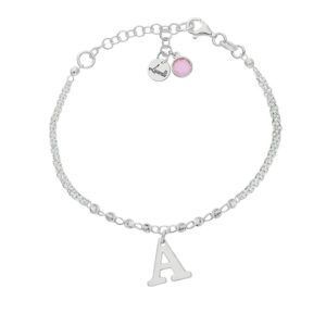 Pulsera Mi vida plata 925 con inicial