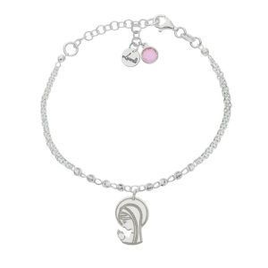 Pulsera colagante Virgen Niña en plata 925