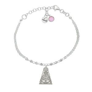 Pulsera plata colgante Virgen del Rocio