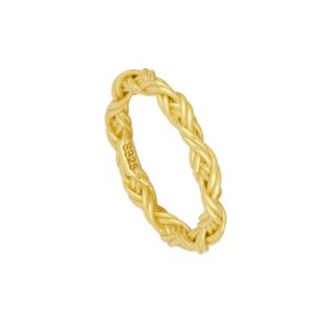 Anillo Trenzado de Plata 925 - Zekro bañada oro