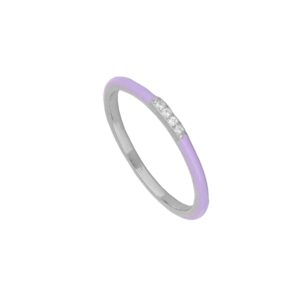 Anillo lila plata y circonitas 2mm – Pyre rodiada Anillo lila plata y circonitas 2mm - Pyre rodiada
