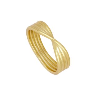 Anillo plata entrelazado 5mm - Arlia bañada oro