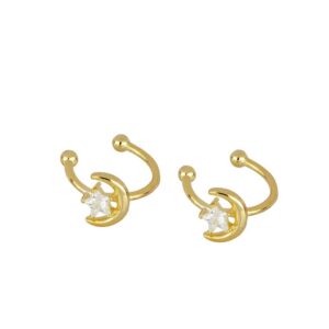 Ear cuff luna y estrella plata 925 - Bresh bañada oro