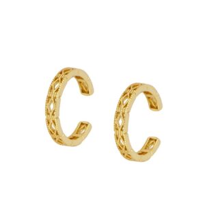 Ear cuff plata aro con rombos – Cilarie bañada oro Ear cuff plata aro con rombos - Cilarie bañada oro