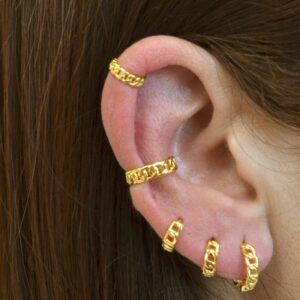 Ear cuff plata eslabon 10x4mm - Orlisa rodiada