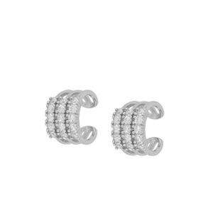 Ear cuff plata triple aro circonitas – Lustrella rodiada Ear cuff plata triple aro circonitas - Lustrella rodiada