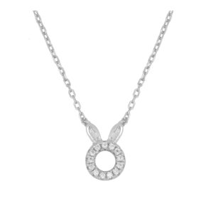 Gargantilla plata Conejito circonitas 7mm rodiado Gargantilla plata Conejito circonitas 7mm rodiado