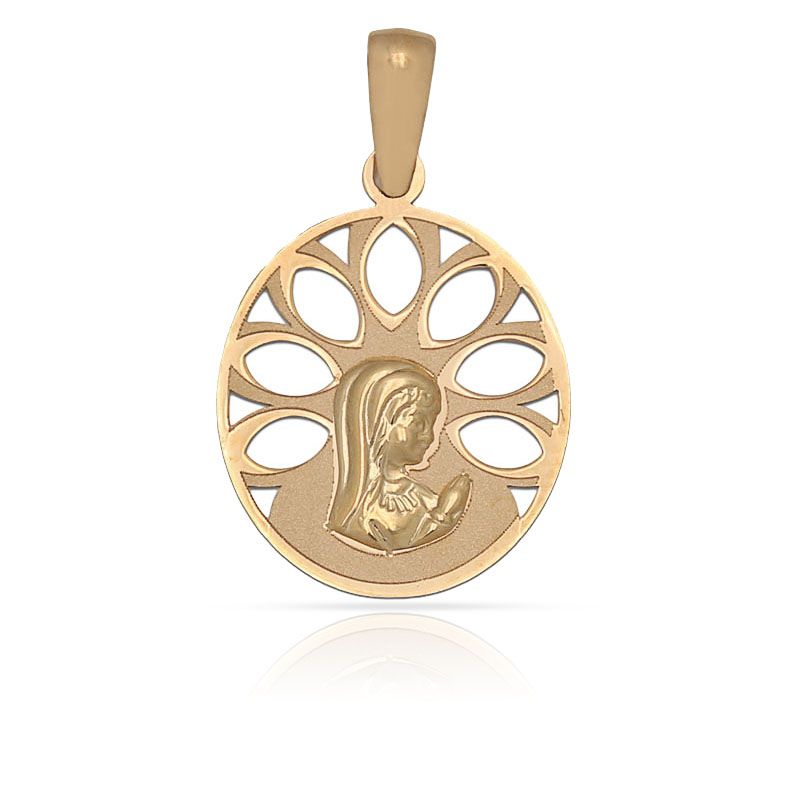 Medalla Oro 18kl virgen niña calada 15 x19mm Medalla Oro 18kl virgen niña calada 15 x19mm
