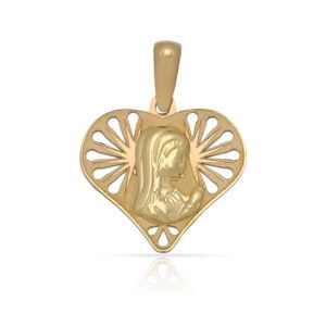 Medalla Virgen niña Corazón Oro 18kl