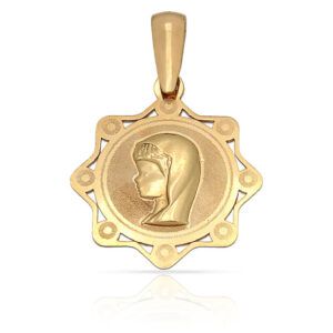 Medalla Virgen niña Oro 18kl estrella 16x18mm