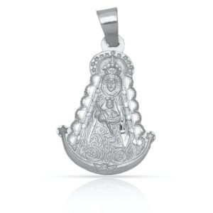 Medalla plata silueta Virgen Rocio 26x37mm