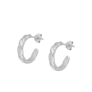 Pediente plata aro criolla retorcida 16mm rodiada