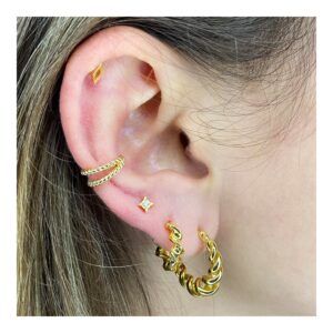 Pendiente Ear cuff plata 925 doble aro – Luzia foto Pendiente Ear cuff plata 925 doble aro - Luzia foto