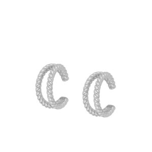 Pendiente Ear cuff plata 925 doble aro - Luzia rodiado