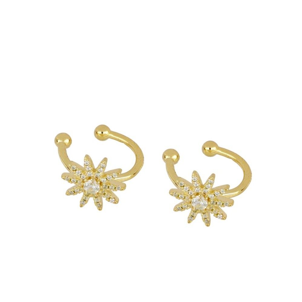 Pendiente ear cuff plata sol circonitas - Sunlin Pendiente ear cuff plata sol circonitas - Sunlin bañada oro