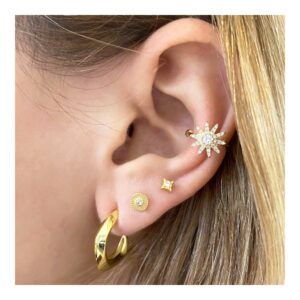 Pendiente ear cuff plata sol circonitas – Sunlin foto Pendiente ear cuff plata sol circonitas - Sunlin foto