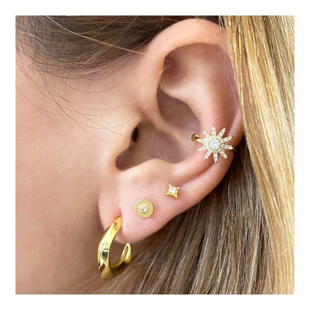 Pendiente ear cuff plata sol circonitas - Sunlin Pendiente ear cuff plata sol circonitas - Sunlin foto