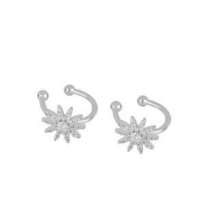Pendiente ear cuff plata sol circonitas - Sunlin rodiada