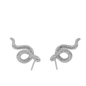 Pendiente serpiente plata 925 – Shadow rodiada Pendiente serpiente plata 925 - Shadow foto