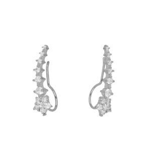 Pendientes trepadores de plata 925: qué son, tipos y cómo llevarlos Pendiente trepadores plata ley circonitas - Elise rodaida