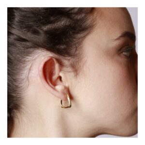 Pendientes Aro plata forma U 17mm foto 1