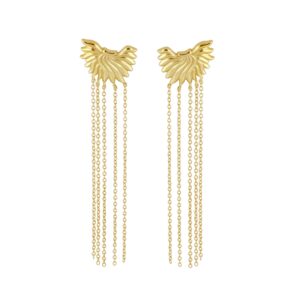 Pendientes largos plata Xtream 5 cadenas bañada oro Pendientes largos plata Xtream 5 cadenas bañada oro