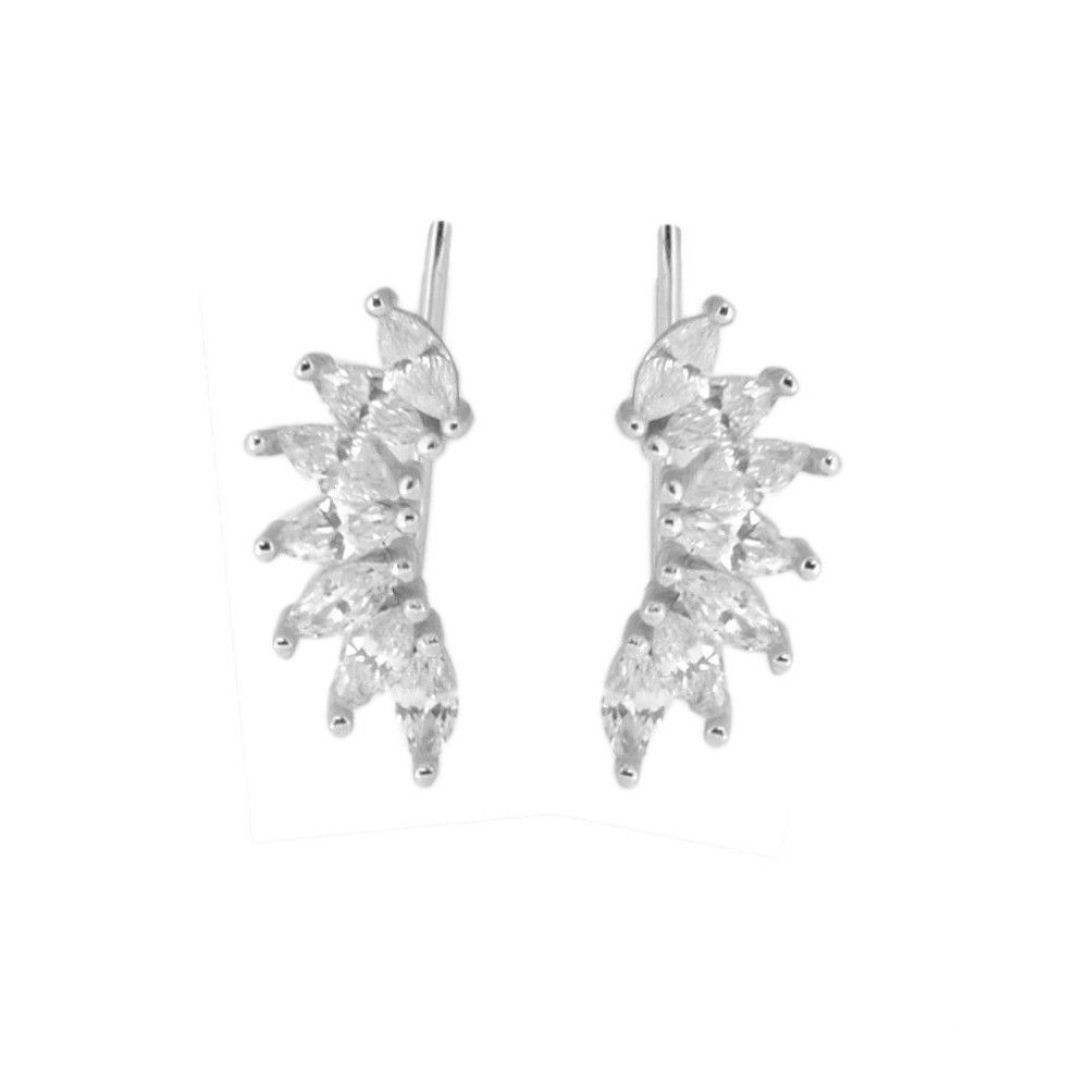 Pendientes trepadores plata y circonitas - Orbero Pendientes trepadores plata y circonitas - Orbero rodiada