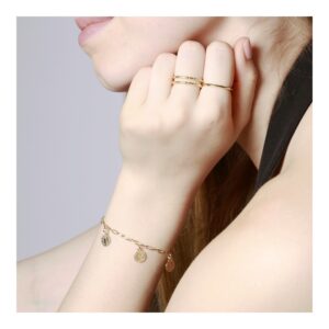 Pulsera eslabon plata mini charms moneda Romana foto Pulsera eslabon plata mini charms moneda Romana foto