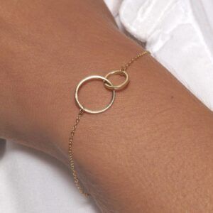 Pulsera plata ley motivo doble aro foto