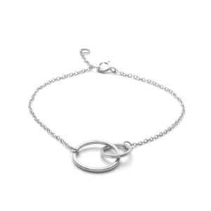 Pulsera plata ley motivo doble aro rodiada Pulsera plata ley motivo doble aro rodiada