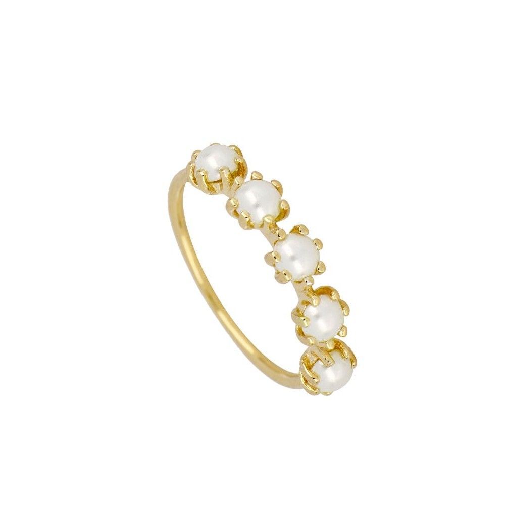 Anillo plata 5 perlas - Winx Anillo plata 5 perlas - Winx bañado oro