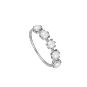 Anillo plata 5 perlas - Winx rodiada